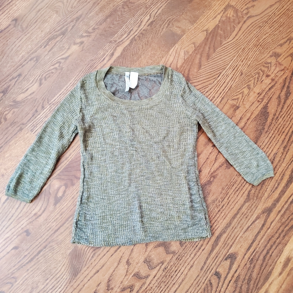 Green Lace Back Shirt